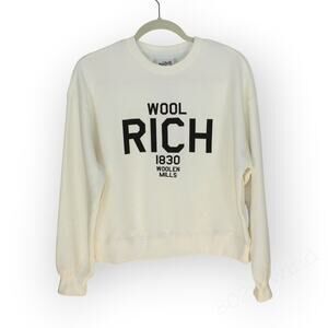 Small NEW Woolrich x Target Pullover Sweatshirt Off-White Outdoorsy RICH